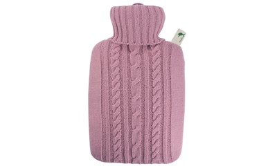 Wärmeflasche mit Strickbezug pastell-rosa
