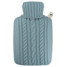 Wärmeflasche mit Strickbezug pastell-blau