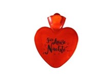 Herz rot-transparent mit Druck "Für heisse Nächte"